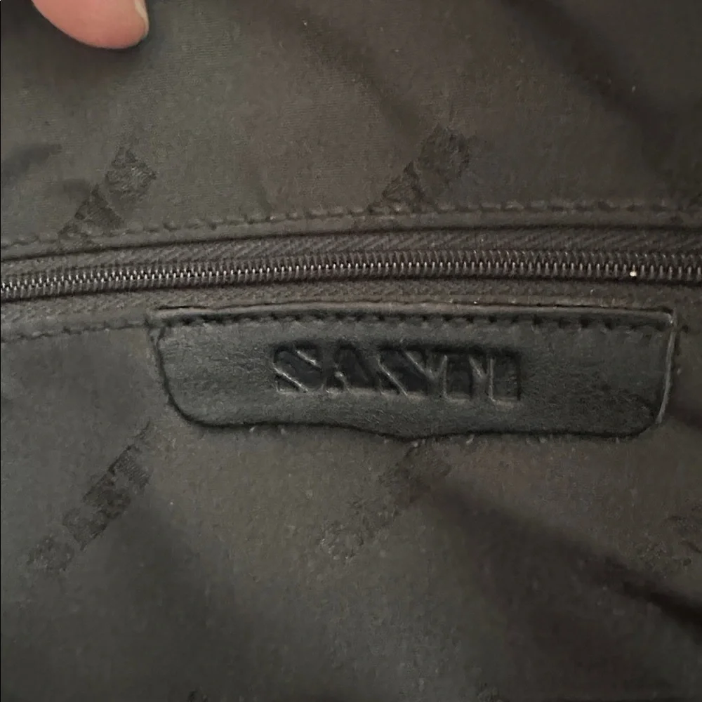 Santi Black Leather Laptop Bag 16”x12”5” with many pockets